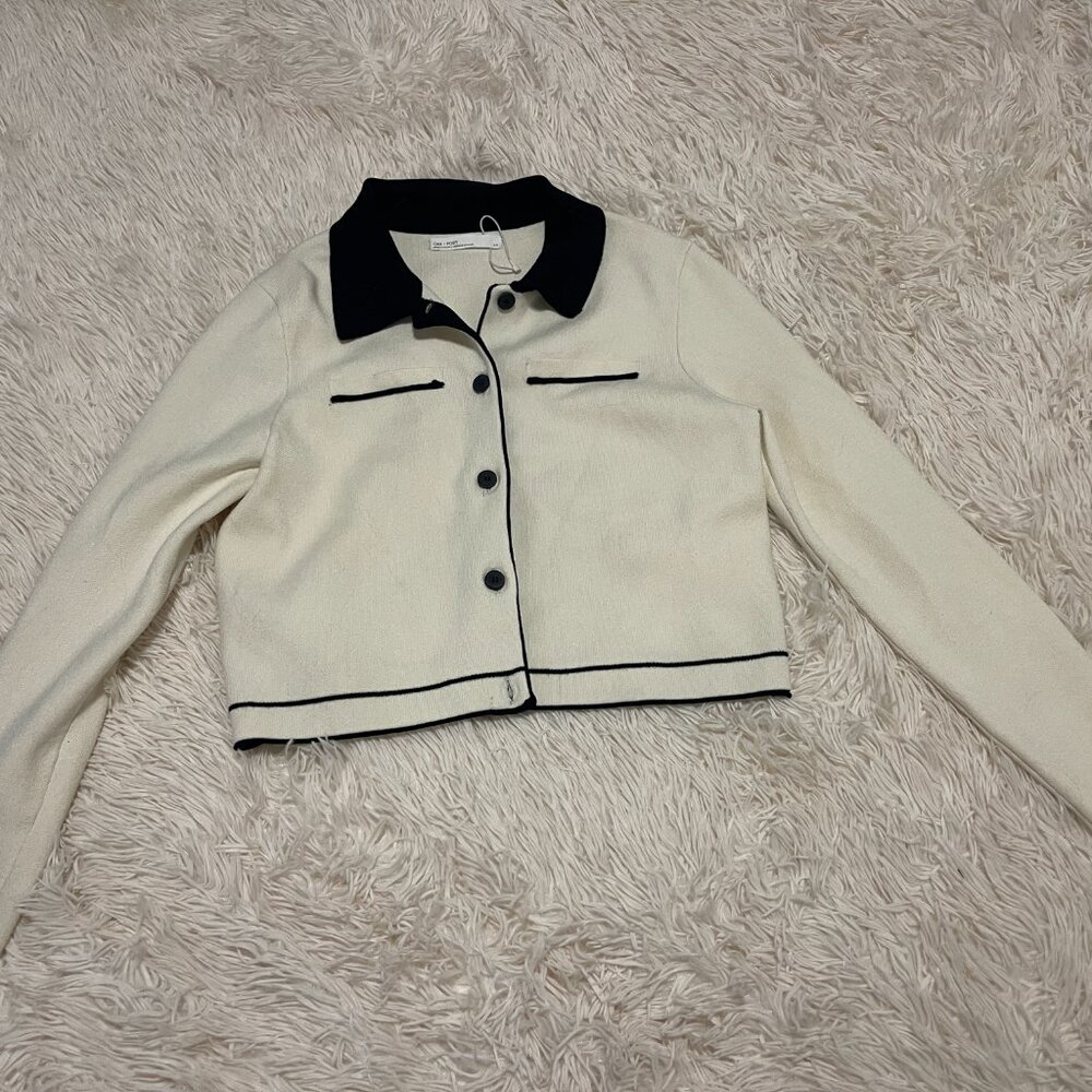 ✨ OAK + FORT Cropped Suiting Blouse Small